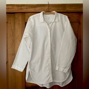 J.Jill White Cotton Button Shirt, Classic —Size Small
